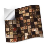 Csempe matrica - Metallic Brown Marble Mosaic - 24 drb - 15x15 cm 